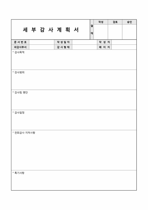 세부감사 계획서