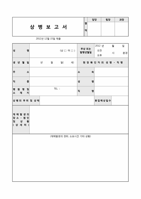 상병 보고서(회사제출용)