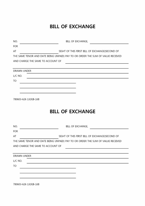 BILL OF EXCHANGE