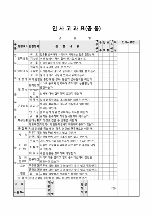 인사고과표(공통)2