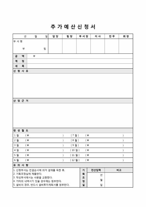 추가예산신청서