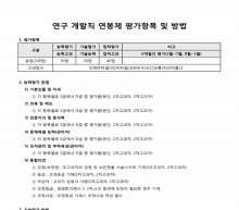 연구 개발직 연봉제 평가항목 및 방법