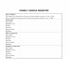 영문호적등본(FAMILY CENSUS REGISTER)